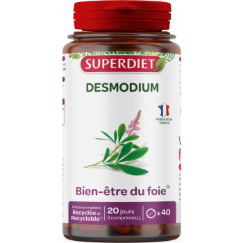 Desmodium Wohlbefinden der Leber Super Diet - Packung mit 40 Tabletten