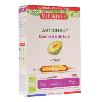 Bio-Artischocke Leberwohl Super Diet - Packung mit 20 Ampullen zu je 10 ml
