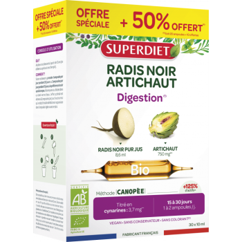 Schwarzer Rettich / Bio-Artischocke Super Diet - 30 Ampullen zu je 15 ml Sonderangebot +50% geschenkt