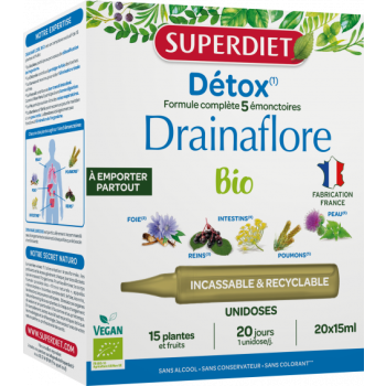 Drainaflore Detox Bio Superdiet - Box mit 20 Einzeldosen à 15ml