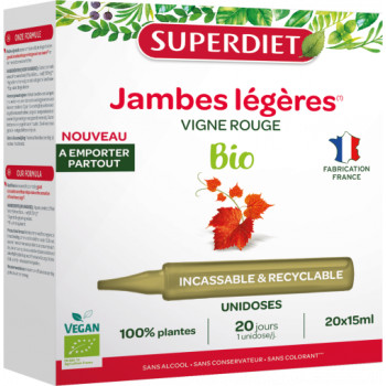 Leichte Beine rote Traube Superdiet - Box mit 20 Einzeldosen à 15 ml
