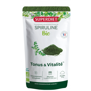 Bio-Spirulina-Pulver SuperDiet - 200g Beutel