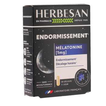 Noctaphyt Melatonin 1mg Herbesan - Packung mit 30 Kapseln