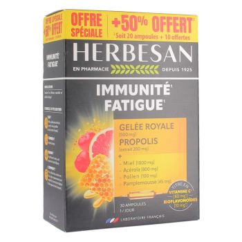 Immunsystem Müdigkeitsreduzierung Herbesan - Box mit 20 Ampullen + 10 geschenkt