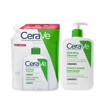 Feuchtigkeitsspendende Reinigungscreme CeraVe - eine 473ml Pumpflasche und eine 473ml Nachfüllpackung Sonderangebot