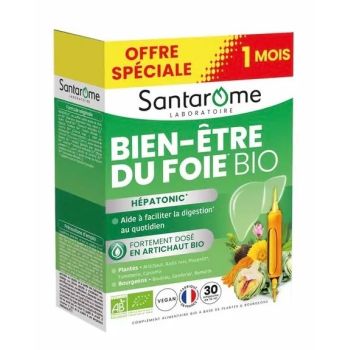Hepatonic Leberwohlbefinden bio Santarome - Packung mit 30 Ampullen zu 10 ml Sonderangebot