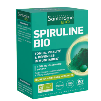 Spirulina BIO Santarome - Packung mit 60 Tabletten