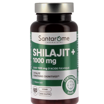 Shilajit+ 1000mg davon 500mg Fulvinsäure Santarome - Dose mit 60 Kapseln