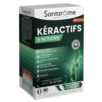 Keractifs 6 actions capillaires Santarome - boîte de 90 comprimés