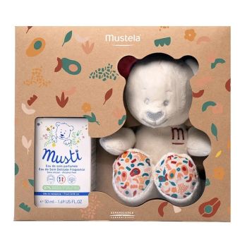 Musti Duftwasser + Mustela Kuscheltier - Set mit 2 Produkten