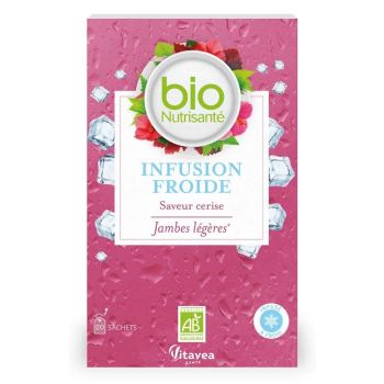 Kalte Infusion für leichte Beine mit Kirschgeschmack Nutrisanté Bio - Box mit 20 Beuteln