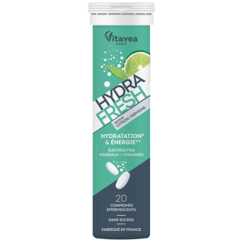 Hydra Fresh Geschmack Zitrone-Zitronenmelisse Vitavea - Tube mit 20 Brausetabletten