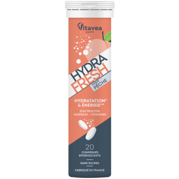 Hydra Fresh Geschmack Pfirsich Vitavea - Tube mit 20 Brausetabletten
