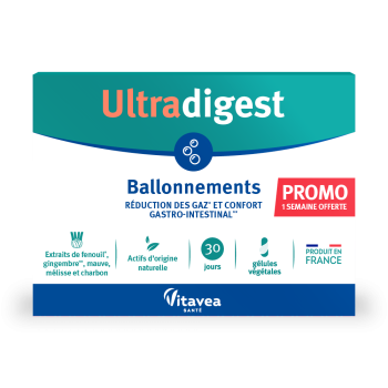 Ultradigest Blähungen Vitavea - Dose mit 90 pflanzlichen Kapseln