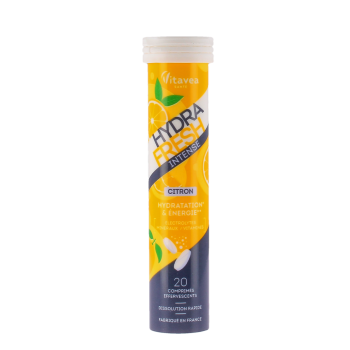 Hydrafresh intense Zitronengeschmack Hydratation & Energie Vitavea - Tube mit 20 Brausetabletten