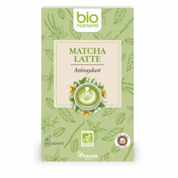 Bio Matcha Grüntee Latte Nutrisanté - Box mit 20 Beuteln