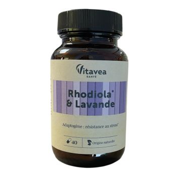 Rhodiola und Lavendel Bio Stressresistenz Vitavea - Dose mit 30 Kapseln