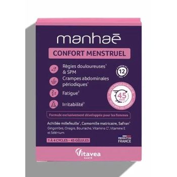 Manha&eacute; Menstruationskomfort Vitavea - Packung mit 45 Kapseln