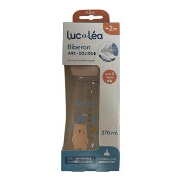 Ergosense Savane Anti-Kolik-Flasche 2 Monate+ Fluss 2 Luc und Léa - eine Flasche mit 270 ml