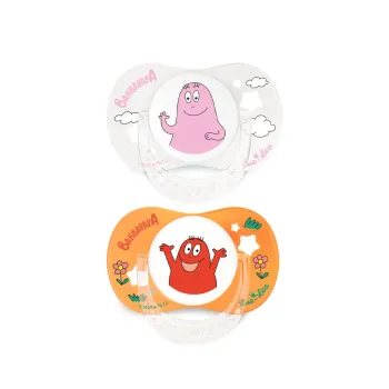 Limitierte Auflage Barbapapa Schnuller +18 Monate Luc und Léa - Set mit 2 Schnullern
