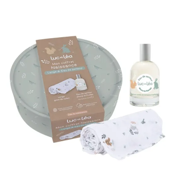 Mein Geschenkset zur Geburt mit Mulltüchern und Duftwasser von Luc und Léa - Set mit 2 Produkten