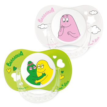 Limitierte Auflage Barbapapa Schnuller 6/18 Monate Luc und Léa - Set mit 2 Schnullern