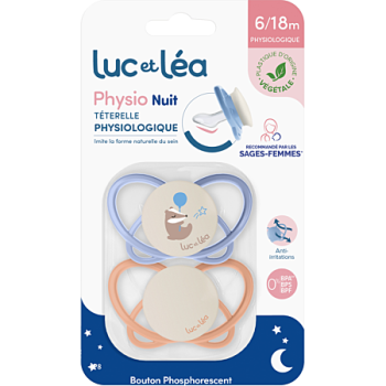 Physio Sauger physiologisch 6/18 Monate Luc und Léa - 2er Pack Schnuller