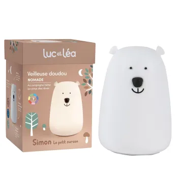 Nachtlicht Kuscheltier Simon der kleine Bär Luc und Léa - ein Nachtlicht