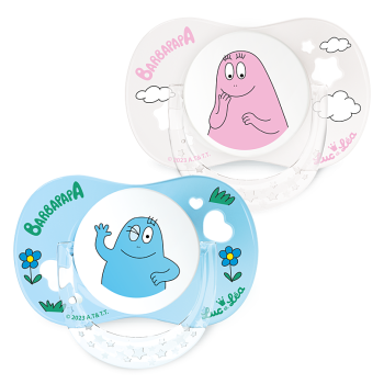Limitierte Auflage Barbapapa Schnuller 0-6 Monate Luc und Léa - Set mit 2 Schnullern