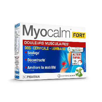 Myocalm Fort Muskelbeschwerden 3C Pharma - Packung mit 15 teilbaren Tabletten