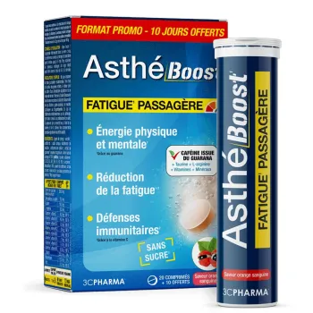 Asthé Boost vorübergehende Müdigkeit 3C Pharma - Packung mit 20 Tabletten + 10 geschenkt