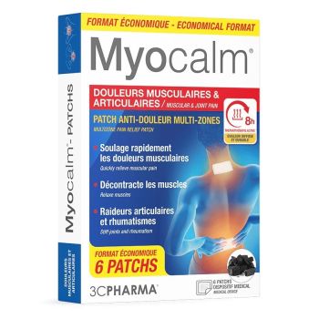Myocalm Schmerzpflaster für mehrere Zonen 3C Pharma - Packung mit 6 Pflastern