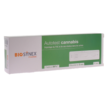 Autotest Urin auf Cannabis THC Biosynex - Schachtel mit einem Test