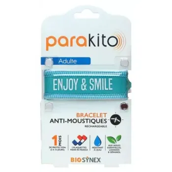 Mückenabwehrarmband Enjoy and smile Parakito - 1 Armband und 2 Nachfüllungen