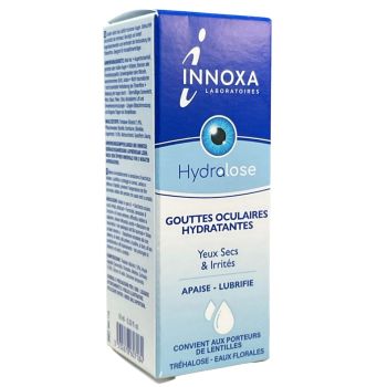 Hydralose Augentropfen feuchtigkeitsspendend für trockene und gereizte Augen Innoxa - Flasche mit 10 ml