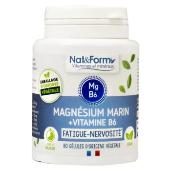 Müdigkeit Nervosität Magnesium Meer Nat&Form - Dose mit 80 Kapseln
