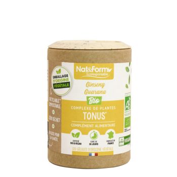 Tonus Ginseng/Guarana bio Nat&Form - Dose von 120 pflanzlichen Kapseln