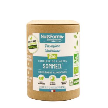 Schlaf Passionsblume/Valerian bio Nat&Form - Packung mit 120 pflanzlichen Kapseln