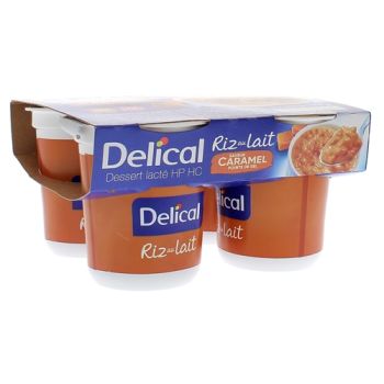 Delical Milchreis HP/HC Karamellgeschmack - 4 Becher à 200g