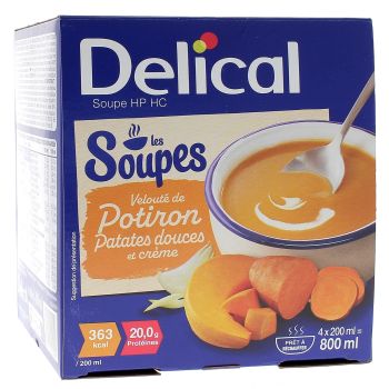 Delical Suppe HP/HC Kürbis-Süßkartoffel-Crème - 4 Schalen à 200ml