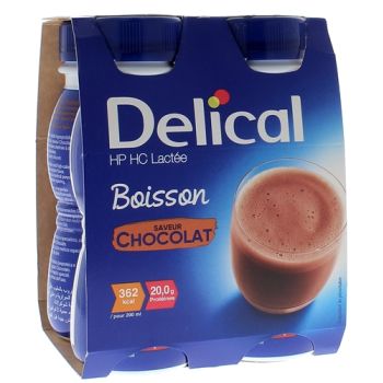 Delical Getränk HP/HC mit Schokoladengeschmack - 4 Flaschen à 200 ml