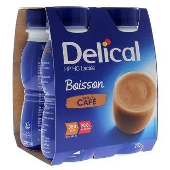Delical HP/HC Milchgetränk mit Kaffeegeschmack - 4 Flaschen à 200 ml