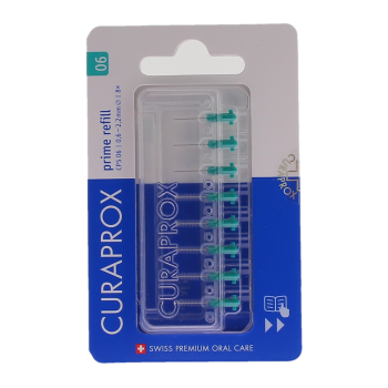 Prime Nachfüllpack für Interdentalbürsten Größe 06 Curaprox - Schachtel mit 8 Nachfüllungen