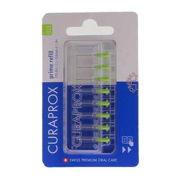 Prime Nachfüllpack für Interdentalbürsten Größe 011 Curaprox - Packung mit 8 Nachfüllungen