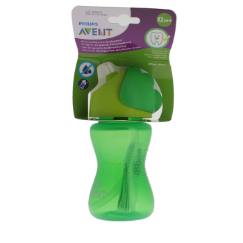 Avent Becher mit grünem Strohhalm 12 Monate und älter Philips - Becher mit 300 ml