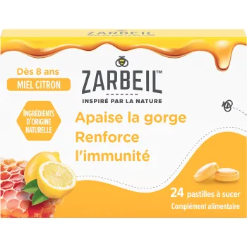 Hals- und Immunpastillen Honig Zitrone Zarbeil - Schachtel mit 24 Pastillen