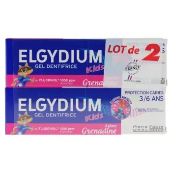 Zahngel Kids Grenadine Kariesprotection Elgydium - 2x50 ml Pack