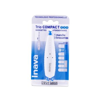 Interdentalbürsten 0,8 mm Trio Compact Inava - 1 Griff + 3 Bürsten