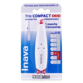 Interdentalbürsten 1,5 mm Trio Compact Inava - 1 Griff und 3 Bürsten
