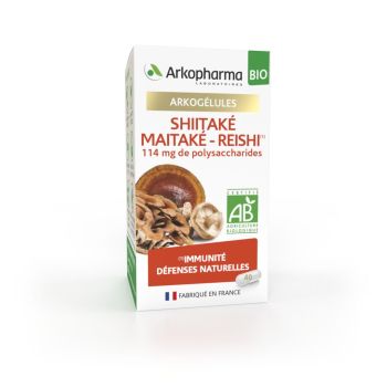 Arkogélules Shiitaké Maitaké-Reishi bio Arkopharma - Packung mit 40 Kapseln